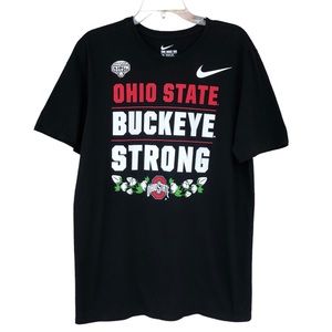 Ohio State Buckeyes Women Athletic Cut Black Football Nike Short Sleeve Shirt L